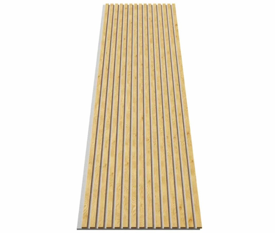 Акустическая панель, серый войлок, 2750х600х19мм, рейки МДФ дуб Медный